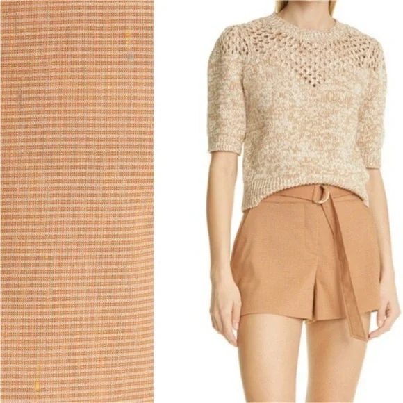 Veronica Beard Borneo High-Waist Chai Shorts with D-Ring Belt Size 2